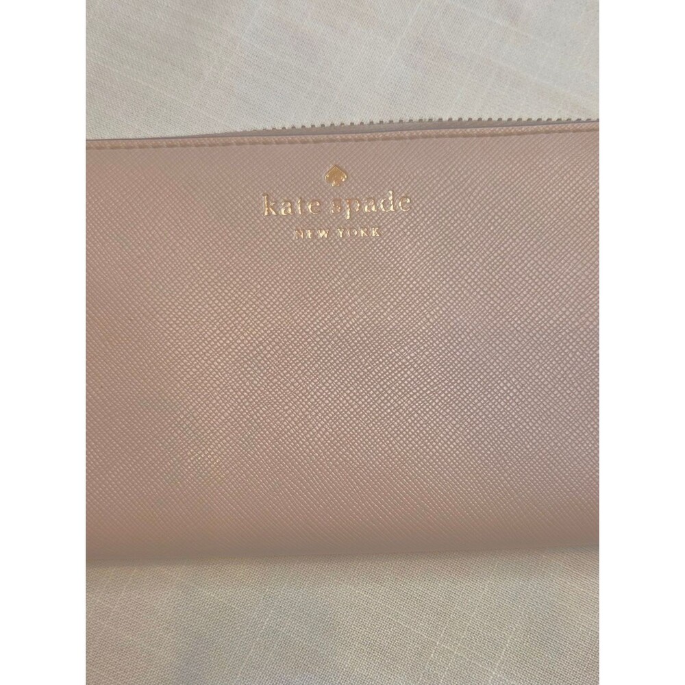Kate Spade New York Saffiano Leather Zip Pouch - Cream